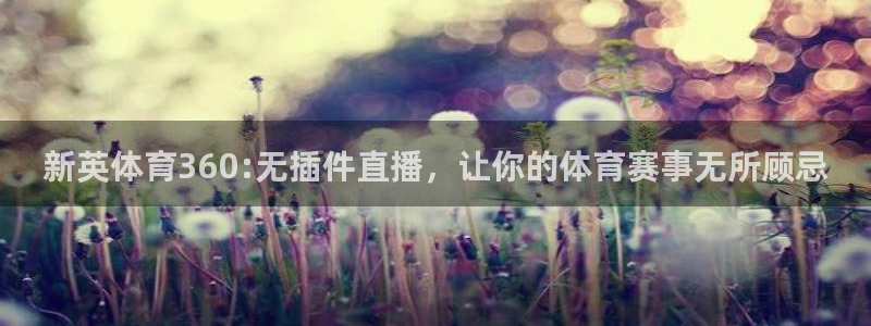 新英体育360:无插件直播，让你的体育赛事无所顾忌